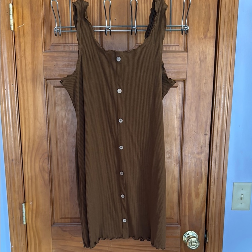 Brown Button-Down Dress